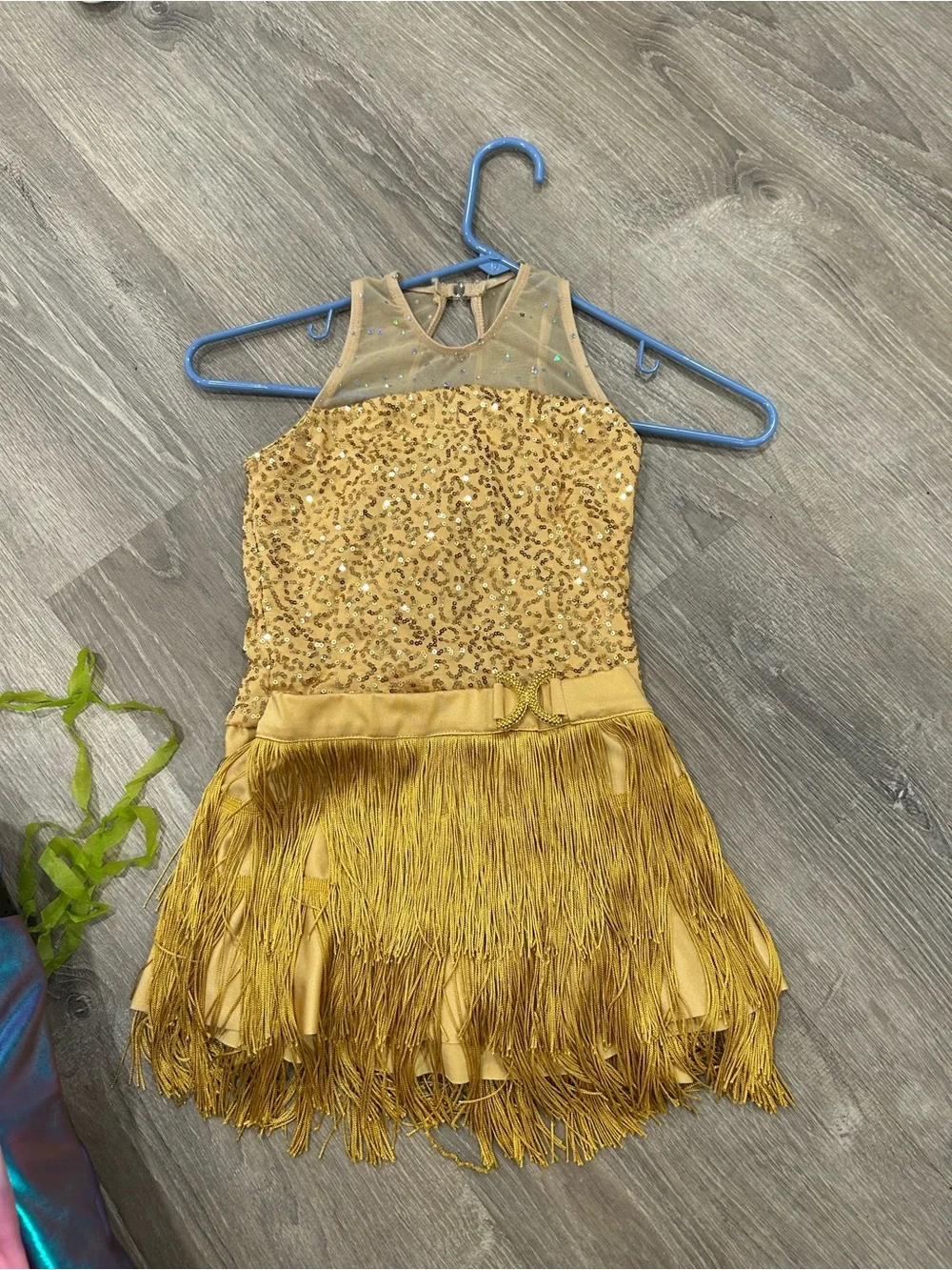 Yellow Sequin Halter Romper